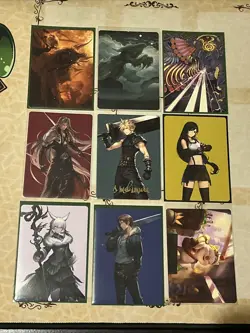 Final Fantasy Borderless Gold Stamped Cloud Card Lot 9x N/M Art Cards MTG - Image 1