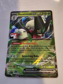Pokemon TCG Meowscarada EX Prize Pack Series Cards 015/193 Holo Double Rare - Image 1