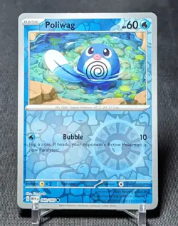 Poliwag Common Reverse Holo Water Scarlet & Violet 151 Pokemon TCG Card 060/165 - Image 1