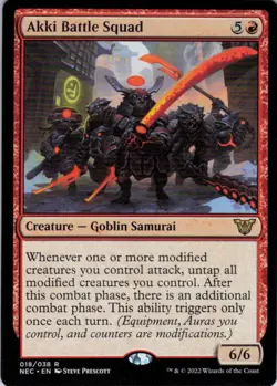 MTG Akki Battle Squad (18) | NM | Commander: Kamigawa: Neon Dynasty {NEC} - Image 1