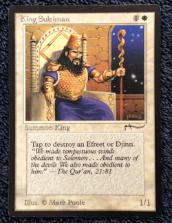 ARABIAN NIGHTS KING SULEIMAN rare Magic the Gathering Unplayed Near mint - Image 1