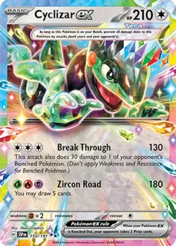 Pokemon TCG Cyclizar ex Surging Spark 159/191 Holo Double Rare - Image 1