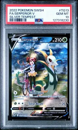 2022 POKEMON SWORD & SHIELD SILVER TEMPEST #TG13 FULL ART/SERPERIOR V PSA 10 - Image 1