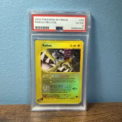 PSA 4 Raikou 28/144 REVERSE HOLO Foil Rare Skyridge Pokemon Card - Image 1
