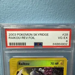 PSA 4 Raikou 28/144 REVERSE HOLO Foil Rare Skyridge Pokemon Card - Image 2
