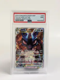 Pokemon TCG Lucario VSTAR SWSH291 Holo Black Star Promo Crown Zenith PSA 9 Mint - Image 1