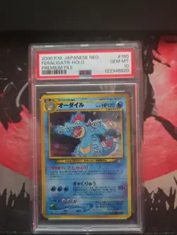 2000 Pokemon P.M. Japanese Neo Feraligatr Holo Premium File PSA 10 - Image 1