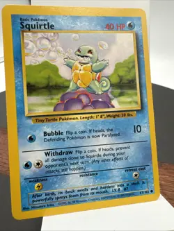 Pokemon TCG - Squirtle 63/102 - Base Set - NM 1999 Mitsuhiro Arita - Image 1