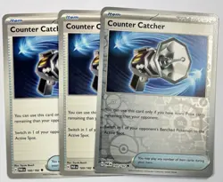 Pokemon TCG Counter Catcher Trainer revers + Base 160/182 Paradox Rift Lot X3 - Image 1