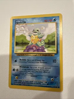 Squirtle 63/102 Base Set Unlimited 1999 Vintage Pokemon Common - LP - Image 1