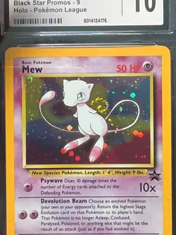 *HUGE SWIRL* 🌀 2000 POKEMON PROMO BLACK STAR POKEMON LEAGUE 9 MEW HOLO CGC 10 - Image 1