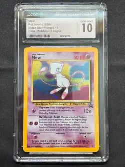 *HUGE SWIRL* 🌀 2000 POKEMON PROMO BLACK STAR POKEMON LEAGUE 9 MEW HOLO CGC 10 - Image 2