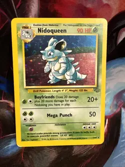 Pokemon TCG Nidoqueen Jungle 7/64 Holo Unlimited Holo Rare LP-MP - Image 1