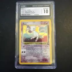 Pokemon Black Star Promo Pokemon League Holo Mew #9 CGC Gem Mint 10 2000 - Image 1