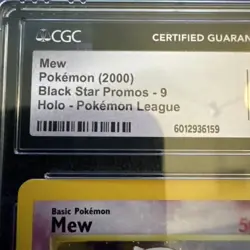 Pokemon Black Star Promo Pokemon League Holo Mew #9 CGC Gem Mint 10 2000 - Image 2