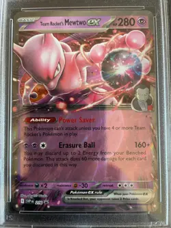 Team Rocket's Mewtwo EX Pokemon TCG Scarlet/Violet Black Star Promo #216 PSA 10! - Image 3