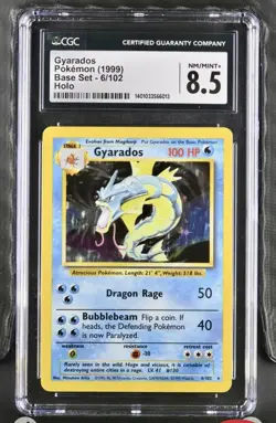Pokemon Base Set Gyarados Holo 6/102 CGC 8.5 - Image 1
