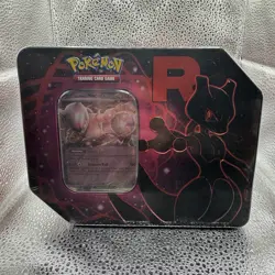 Team Rocket's Mewtwo ex Pokemon TCG Tin - Factory Sealed - Image 1