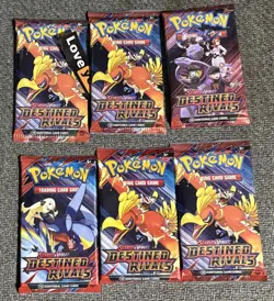 Pokemon TCG Destined Rivals Factory New Sealed Booster Packs Lot 6 Packs - Image 1