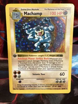 Machamp 8/102 Base Set Shadowless Holo Rare 1st Edition 1999 WOTC Pokemon TCG LP - Image 1
