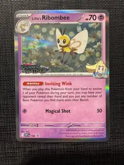 Pokemon Lillie’s Ribombee 183 (prerelease) SVP Journey Together Stamped Promo NM - Image 1
