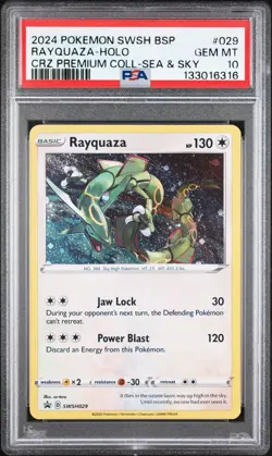 Pokemon Rayquaza Triple Blister Pk. Black Star Holo Promo SWSH029 PSA 10 - Image 1