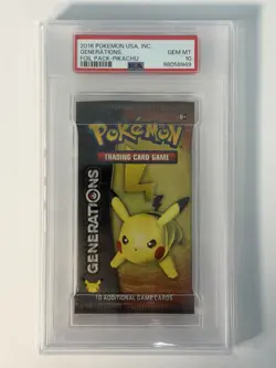 RARE 2016 PSA 10 GENERATIONS Pikachu Booster Foil Pack Pokemon PSA 10 GEM MINT - Image 1