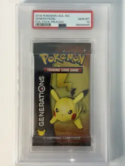 RARE 2016 PSA 10 GENERATIONS Pikachu Booster Foil Pack Pokemon PSA 10 GEM MINT - Image 3