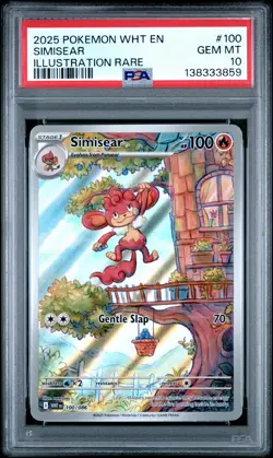 2025 Pokemon Wht En-White Flare #100 Simisear Illustration Rare PSA 10 - Image 1