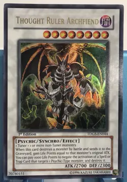 Yugioh! LP Thought Ruler Archfiend - TDGS-EN044 - Ultra Rare - 1st Edition LP - Image 1