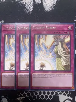 Yu-Gi-Oh 3X Solemn Strike Rare 1st Edition NM The Grand Creators - Image 1
