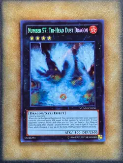 Yugioh Number 57: Tri-Head Dust Dragon NUMH-EN030 Secret Rare NM - Image 1