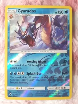 Pokemon TCG Gyarados Sun & Moon Burning Shadows 33/147 Reverse Holo Rare Card - Image 1