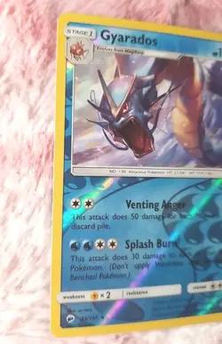 Pokemon TCG Gyarados Sun & Moon Burning Shadows 33/147 Reverse Holo Rare Card - Image 2