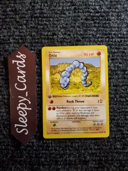1st Edition Shadowless Onix 56/102 Base Set Pokemon Card NM - Image 1