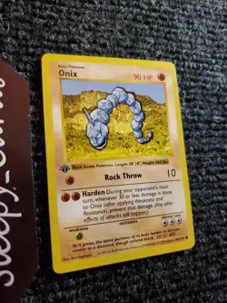1st Edition Shadowless Onix 56/102 Base Set Pokemon Card NM - Image 3