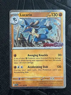 Pokemon TCG *SWIRL/STAMPED* Lucario 114/198 Scarlet & Violet Misc. Cards - NM - Image 3