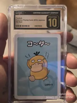 2019 Pokemon Japanese Psyduck Playing Card CGC 10 Pristine Old Maid - Image 1