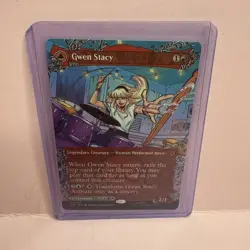 Gwen Stacy Ghost Spider Borderless N/M Spider Man - MTG Magic The Gathering Card - Image 1