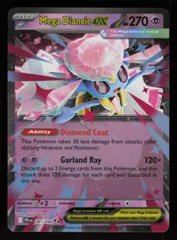 2025 Pokemon Phantasmal Flames - MEGA DIANCIE ex - Double Rare Holo card #41/94 - Image 1