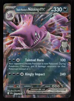 2025 Pokemon Destined Rivals Team Rocket's NIDOKING ex - Holo Rare card #119/182 - Image 1