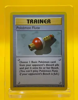 Pokemon Flute 86/102 Base Set Uncommon (Shadowless) Pokemon Card 1999 NM - Image 1
