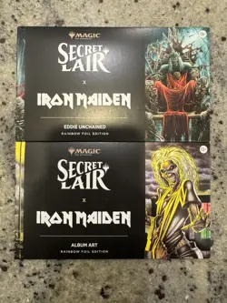MTG Secret Lair x Iron Maiden - Eddie Unchained & Album Art Rainbow FOIL Edition - Image 1