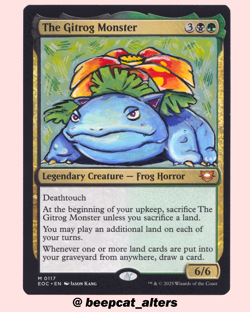 The Gitrog Monster - Venusaur - Pokemon TCG - MTG Magic Hand Painted Alter - Image 1