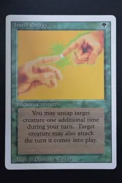 Magic The Gathering MTG INSTILL ENERGY Revised MP Moderately Played - Image 1