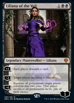 1x Liliana of the Veil - Foil - Promo Pack NM-Mint, English Planeswalker Stamped - Image 1