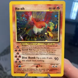 Pokemon Ho-Oh Double Holo Neo Revelation 7/64 Swirl - Image 1