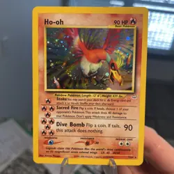 Pokemon Ho-Oh Double Holo Neo Revelation 7/64 Swirl - Image 2