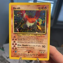 Pokemon Ho-Oh Double Holo Neo Revelation 7/64 Swirl - Image 3