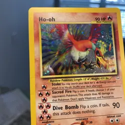 Pokemon Ho-Oh Double Holo Neo Revelation 7/64 Swirl - Image 4